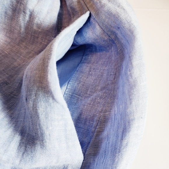 J. Crew Palmero Smocked Waist Blue Linen Dress Small Tall 2023 - Picture 9 of 11